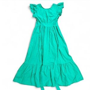 Maxi Open Back Green Dress